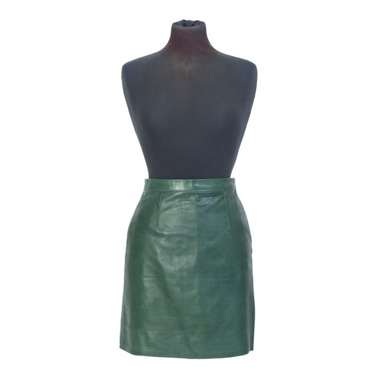 Gonna in Pelle Verde Donna