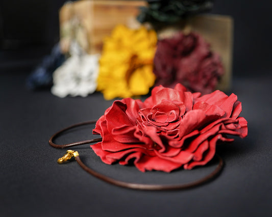 Girocollo rosa rossa