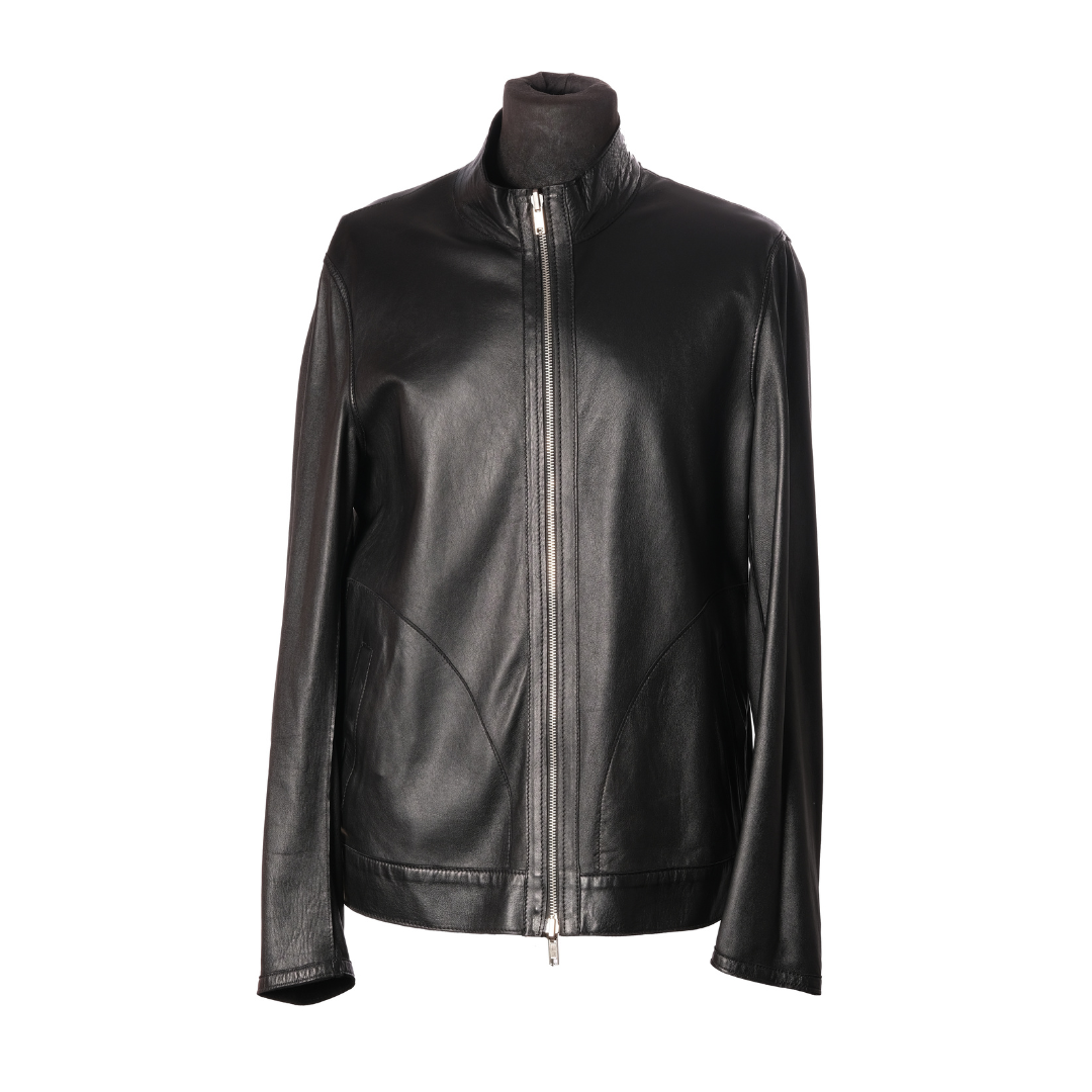 Giubbotto in Pelle & Nappa doubles Nero