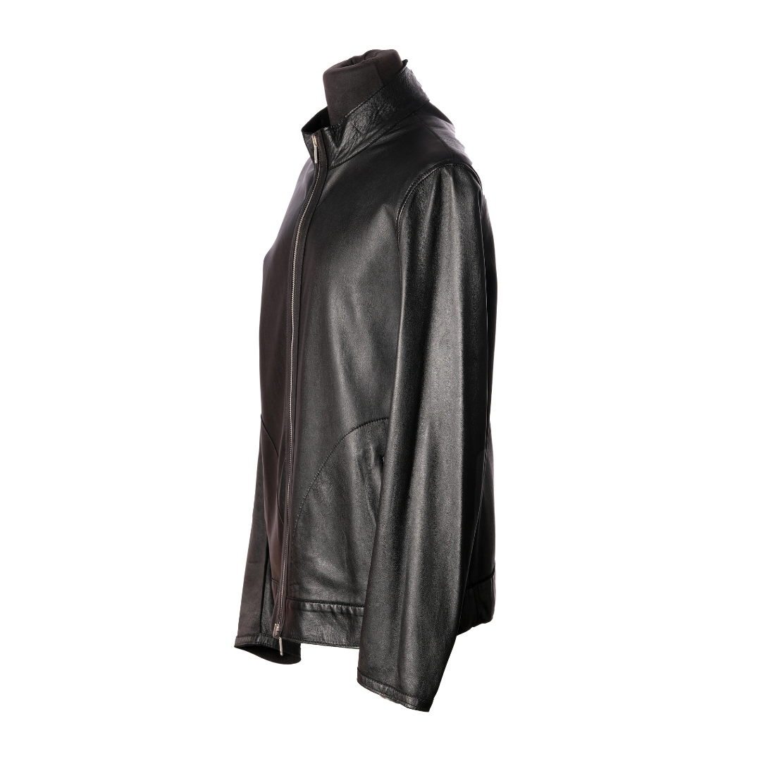 Giubbotto in Pelle & Nappa doubles Nero