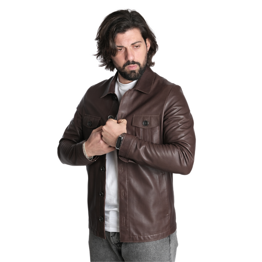 Camicia in Pelle testa di moro Uomo