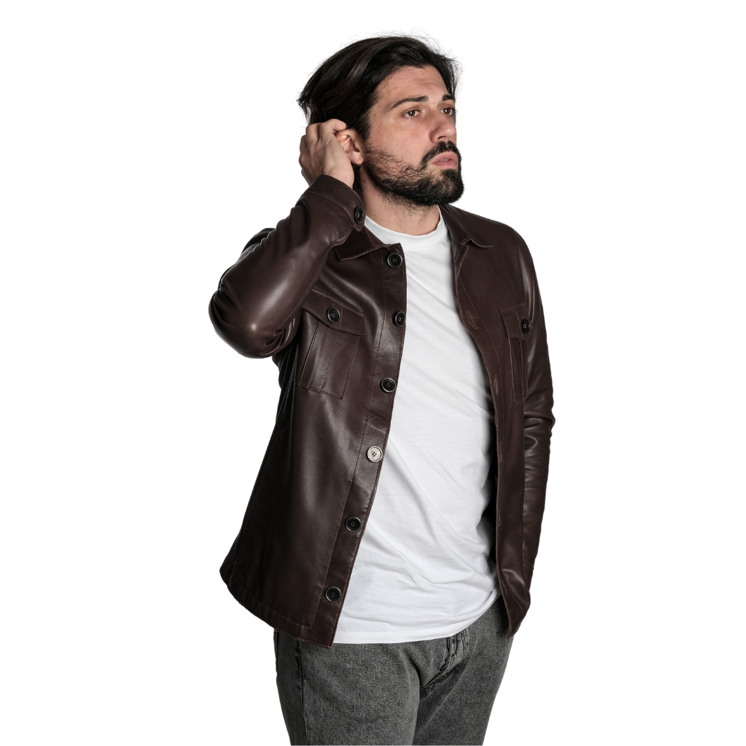 Camicia in Pelle testa di moro Uomo