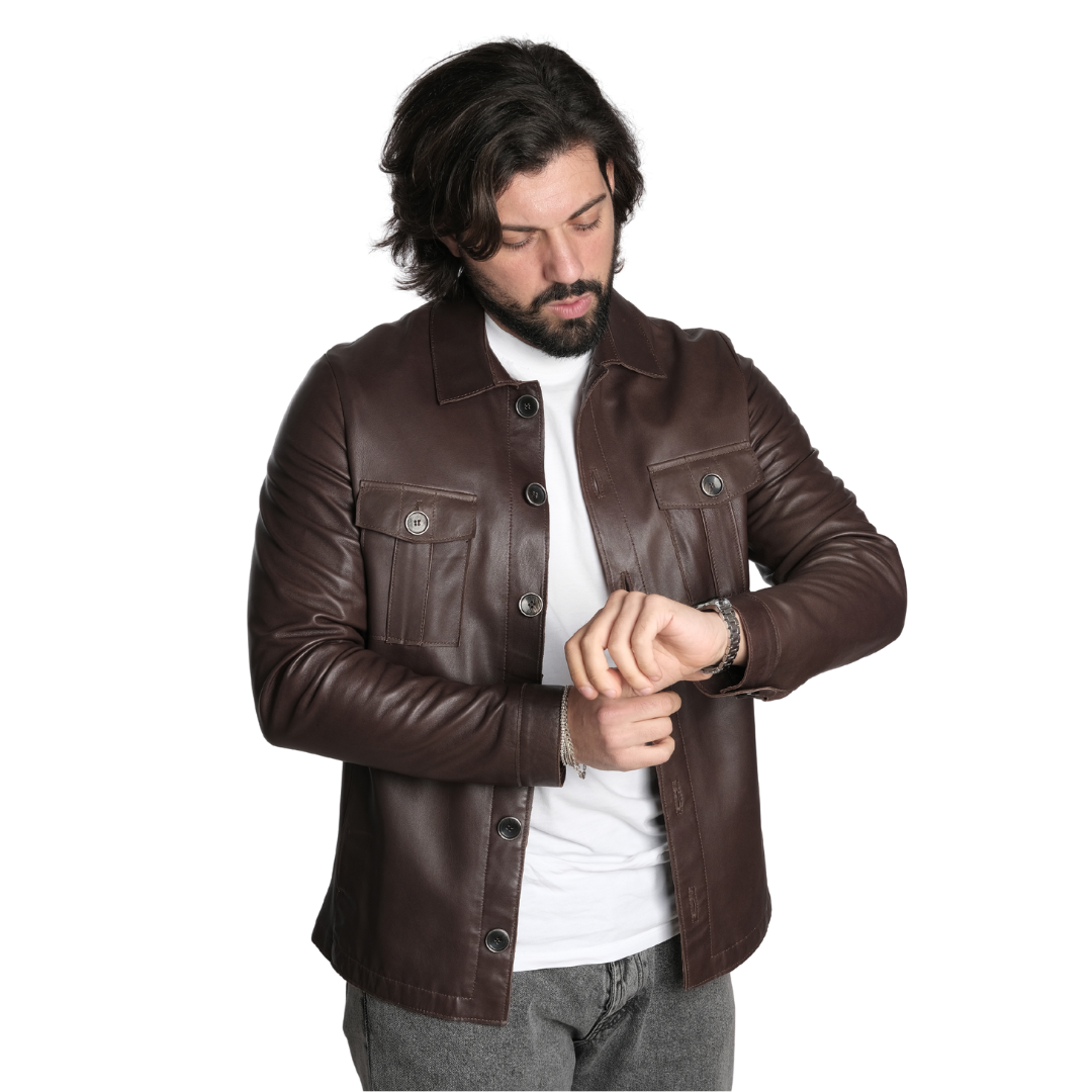 Camicia in Pelle testa di moro Uomo