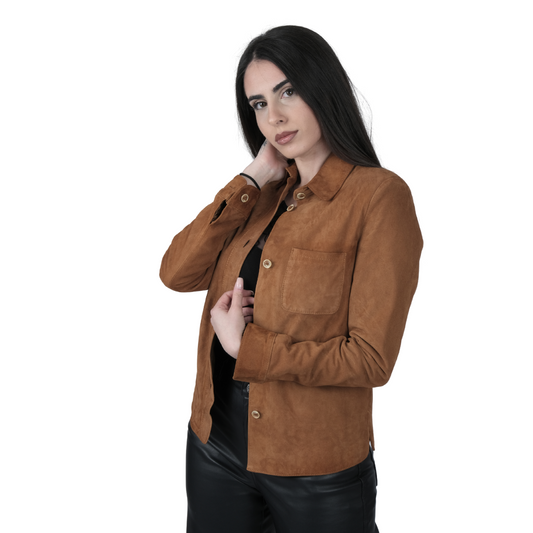 Camicia di Pelle Scamosciata