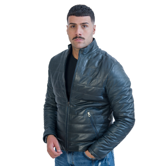 Piumino senza cappuccio blu Uomo