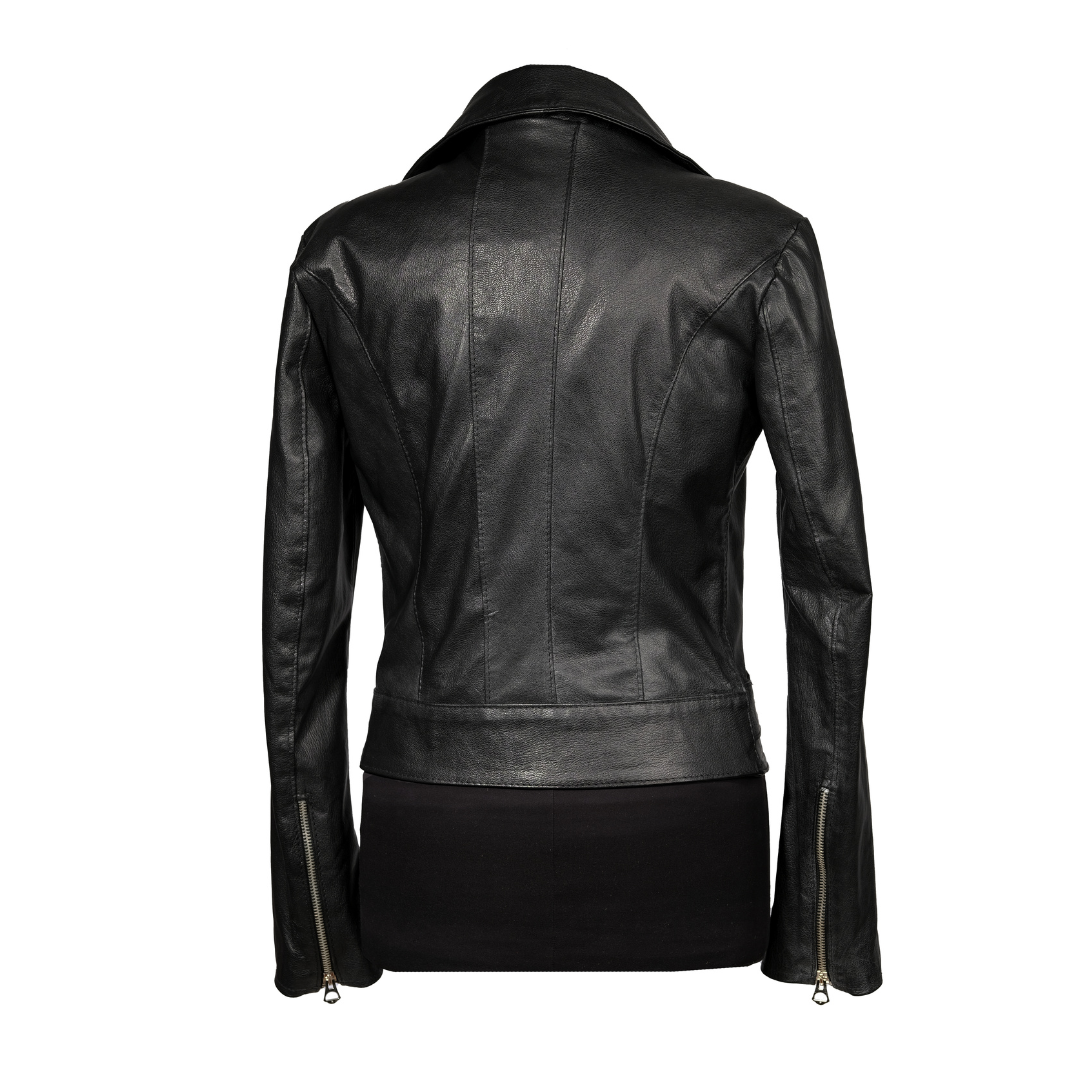 Chiodo in Pelle Nero Donna