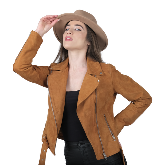 Chiodo in Pelle Scamosciato Donna