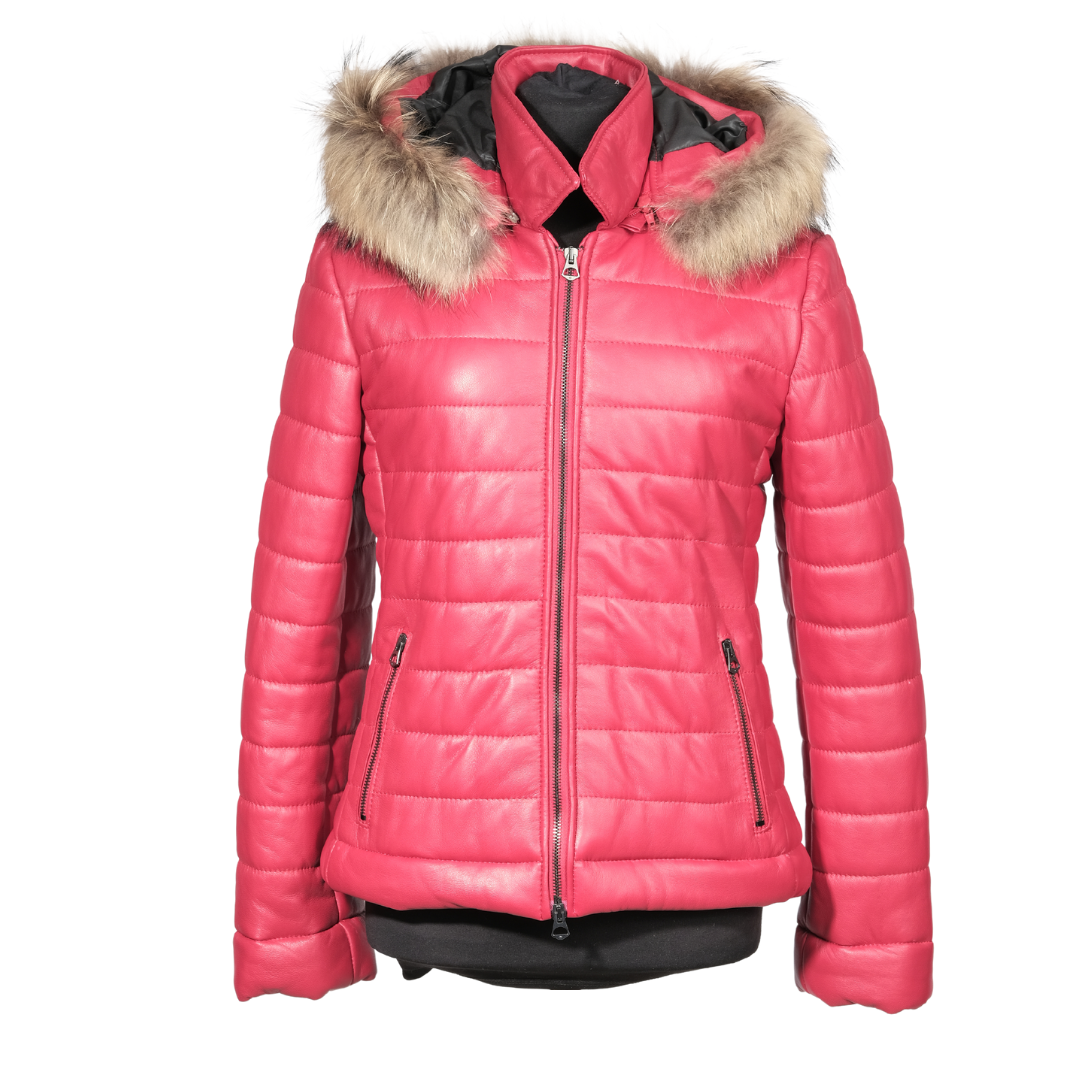 Piumino con Cappuccio Rosso donna