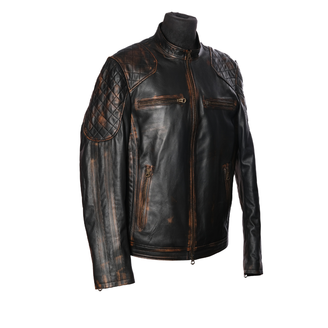 Motorcycle Nappa Nero modello Vintage Uomo