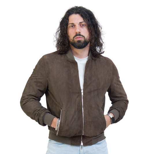 Bomber Scamosciato Testa di Moro Uomo