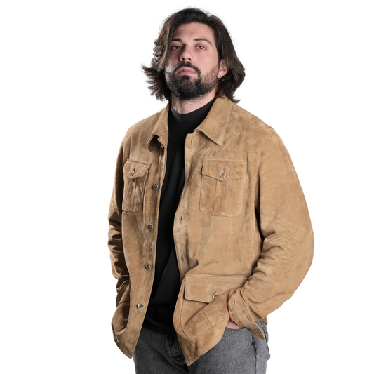 Giacca scamosciata Miele