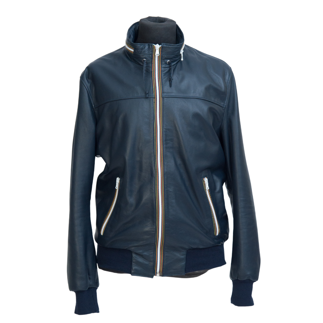 Bomber con Laccetto Blu Uomo