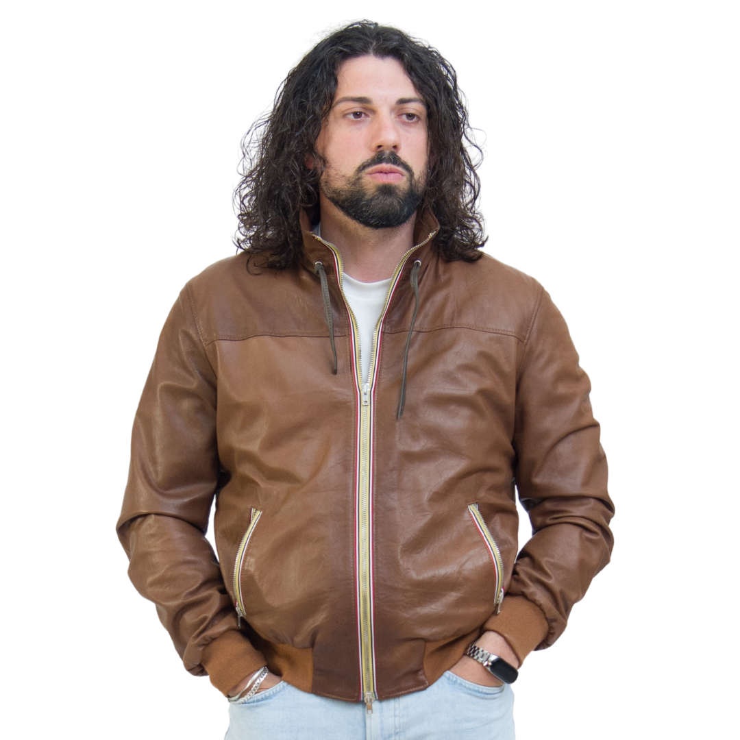 Bomber con Laccetto Miele Uomo