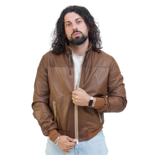 Bomber con Laccetto Miele Uomo