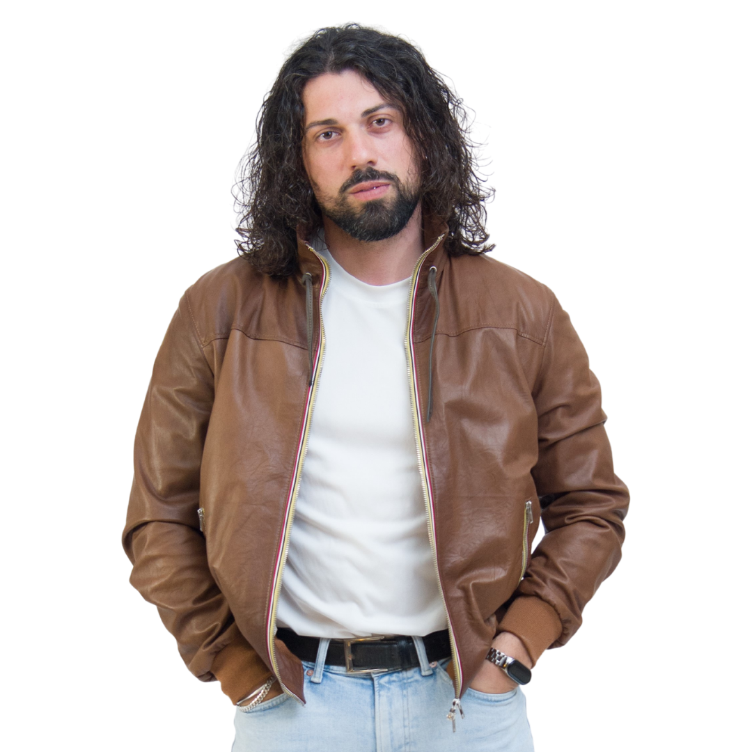 Bomber con Laccetto Miele Uomo