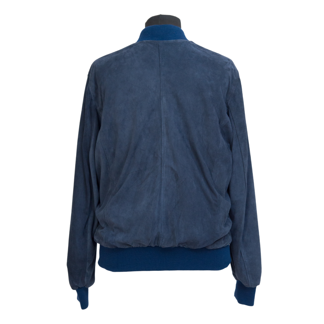 Bomber Scamosciato Blu Uomo