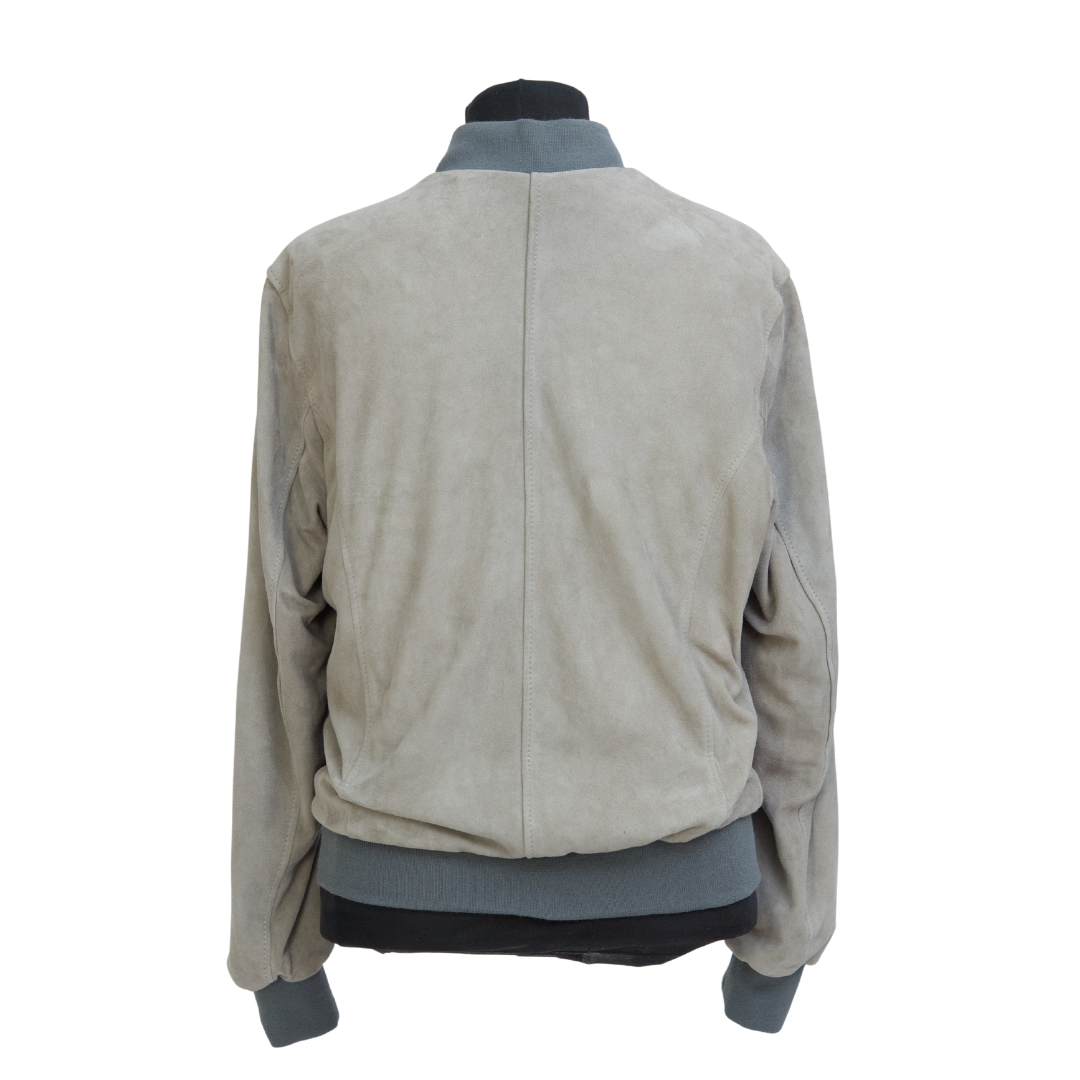 Bomber Scamosciato Grigio Chiaro Uomo