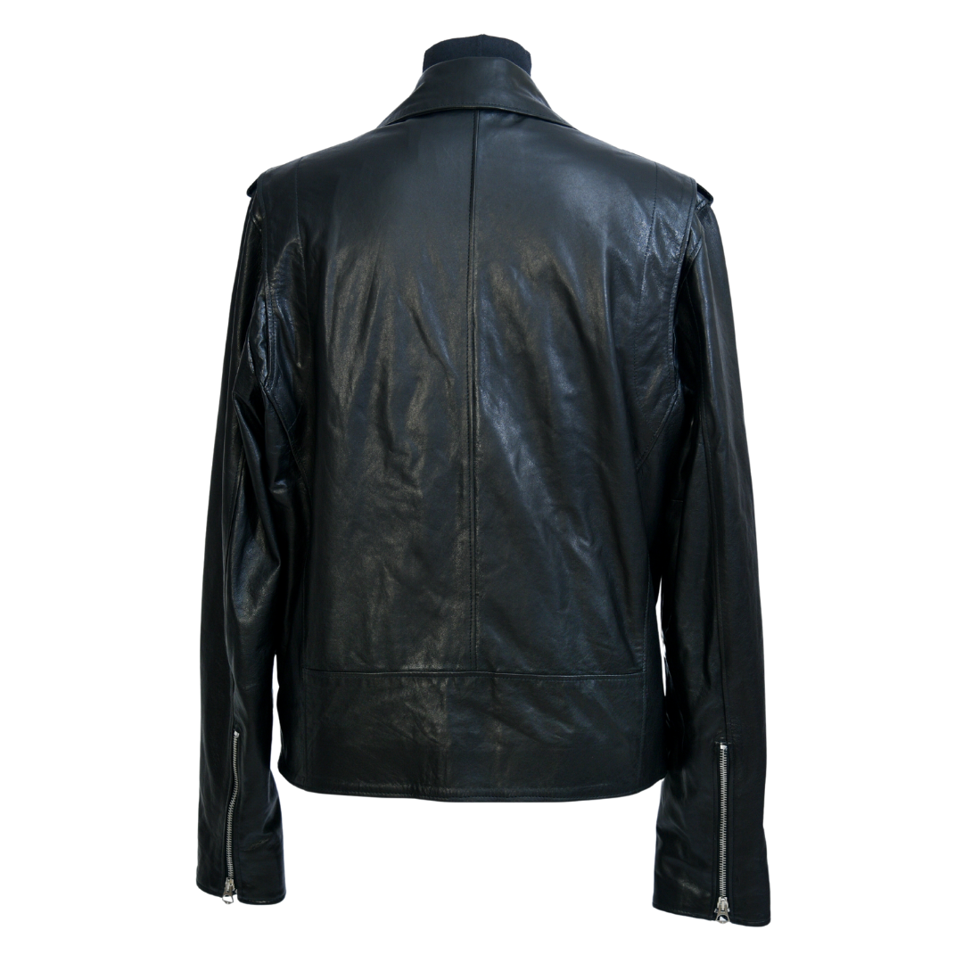 Chiodo in Pelle Nero Uomo