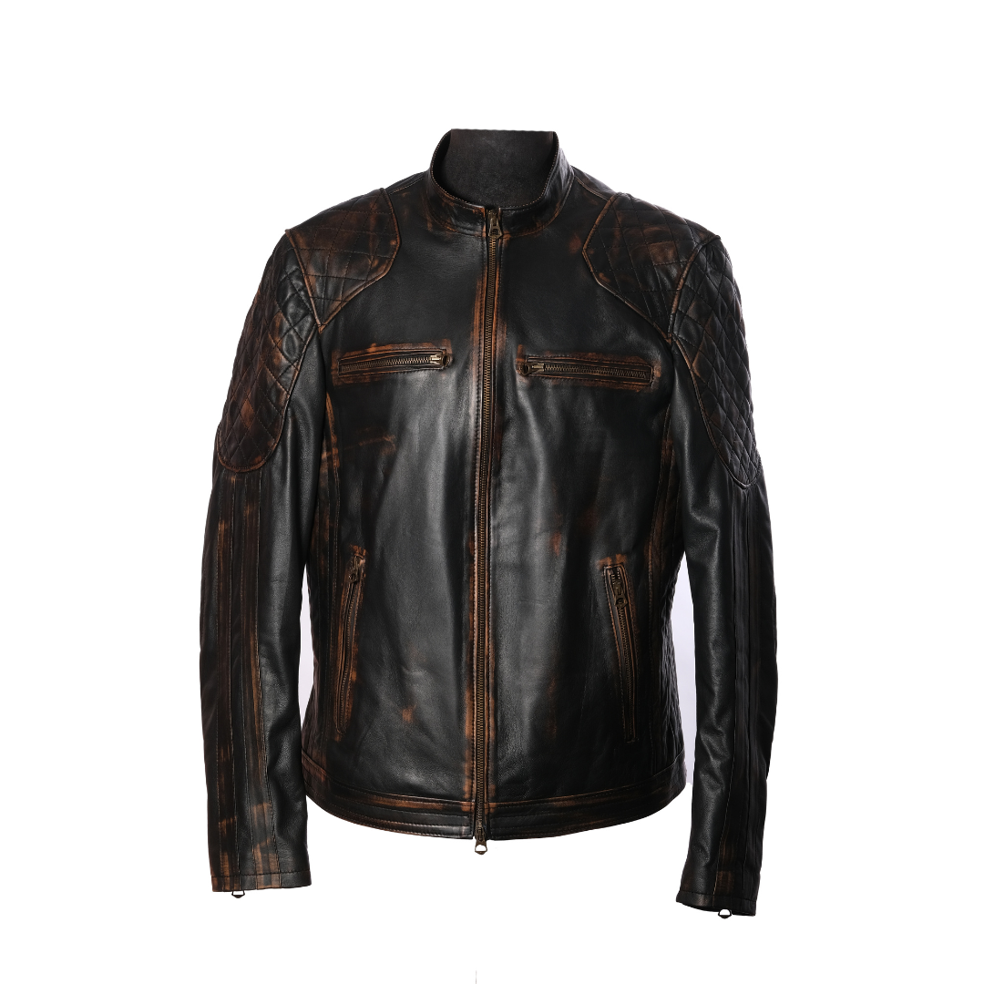 Motorcycle Nappa Nero modello Vintage Uomo
