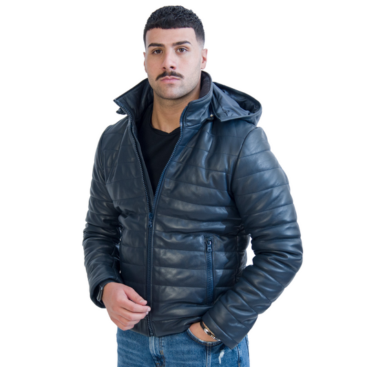 Piumino con cappuccio Blu Uomo