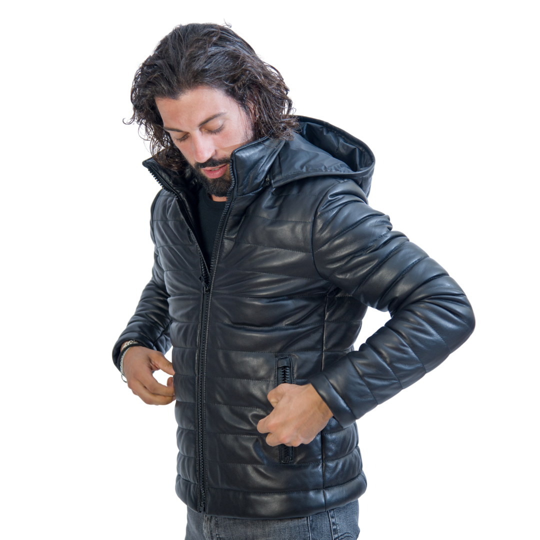 Piumino con cappuccio Nero Uomo
