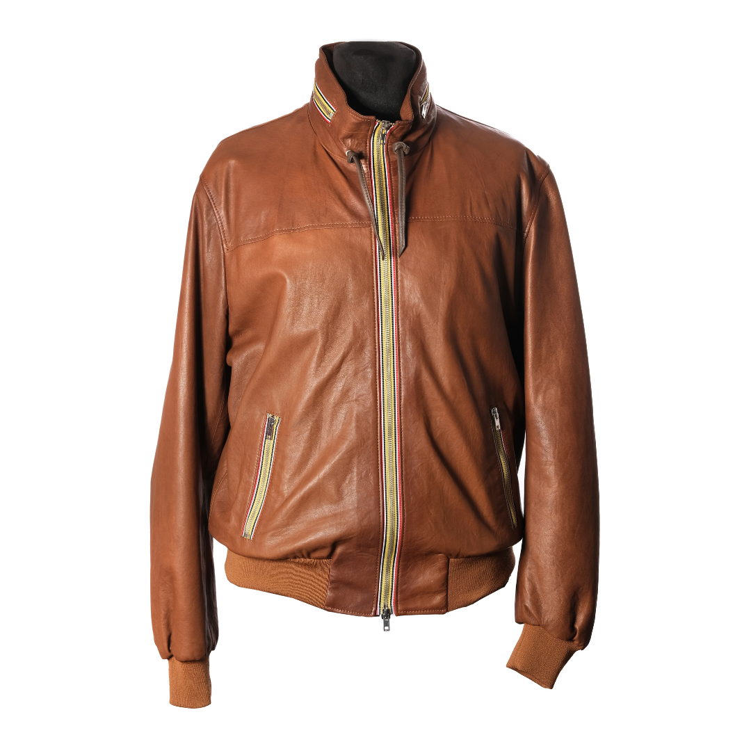 Bomber con Laccetto Cuoio Uomo