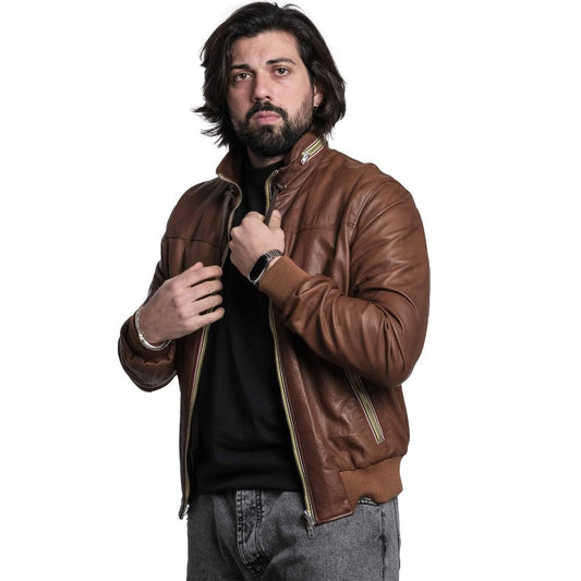Bomber in Nappa effetto Cuoio Uomo
